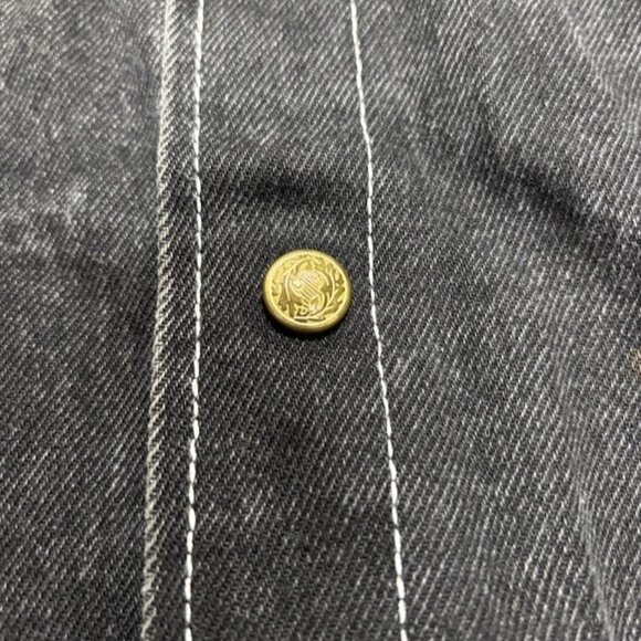 Amanda‎ Uprichard Living Dolls Womens Denim Jacket Hood Distressed Grunge Goth - Picture 10 of 10